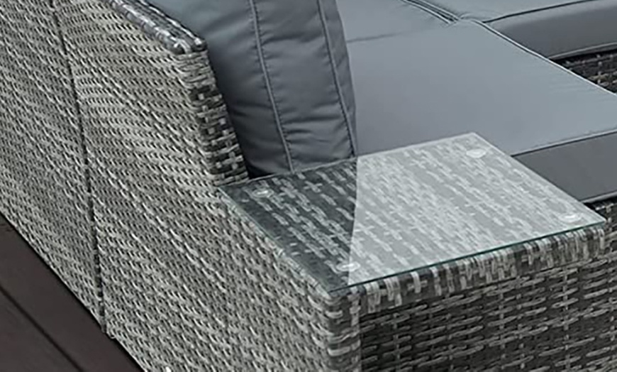 Image 6: Outsunny 5-Piece Outdoor Rattan Effect Wicker Sofa Set