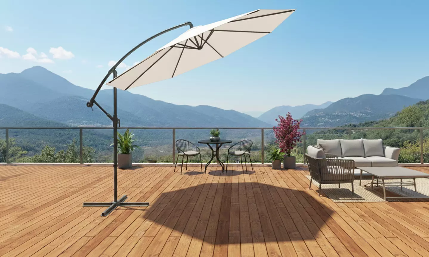 Ombrellone da giardino di 3 m, disponibile in 4 colori