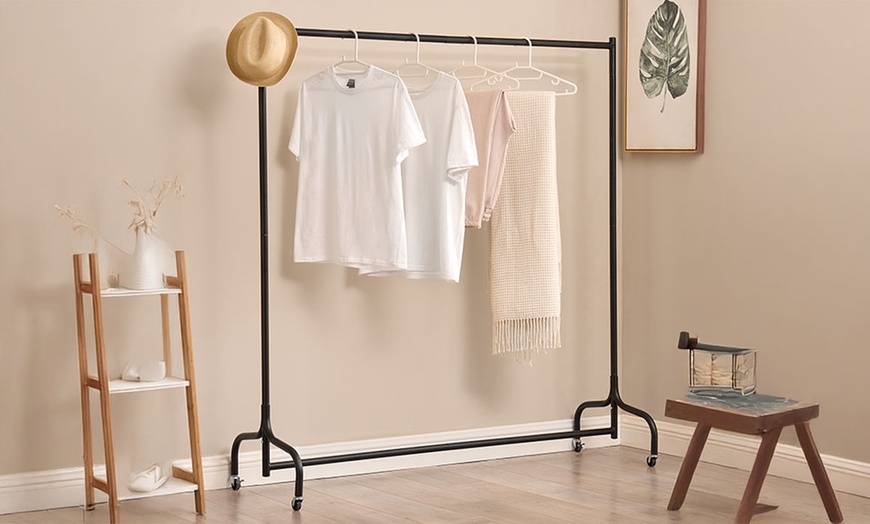 Image 5: 4ft/5ft/6ft Heavy Duty Metal Clothes Rail