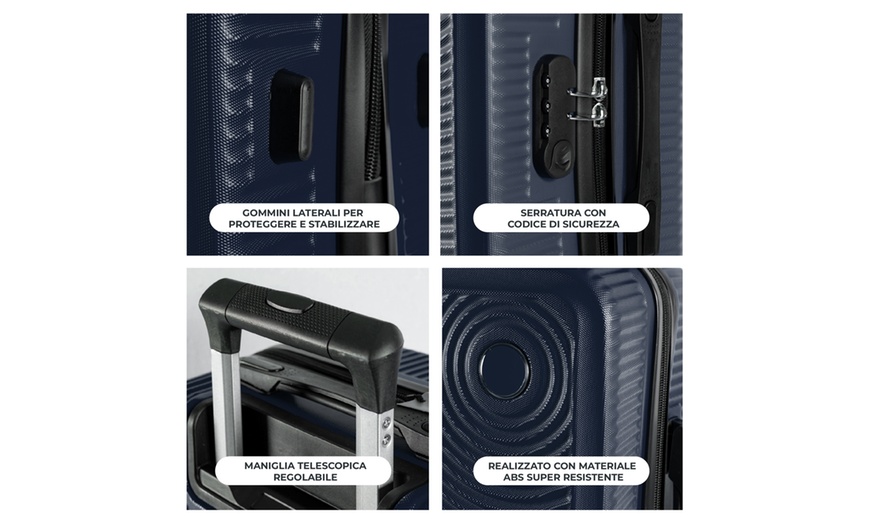 Image 12: ABS handbagage trolleykoffer in 10 kleuren