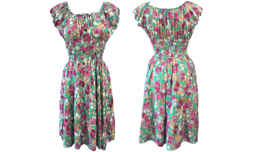 Image 12: Women's Floral Print Knee Length Dress