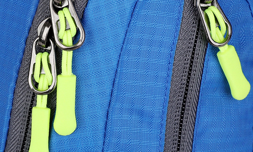 Image 10: Crossbody Zippered Sling Backpack 