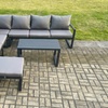 Image 2: 7pc Aluminium Garden Corner Sofa Set with Coffee Table and Footstool