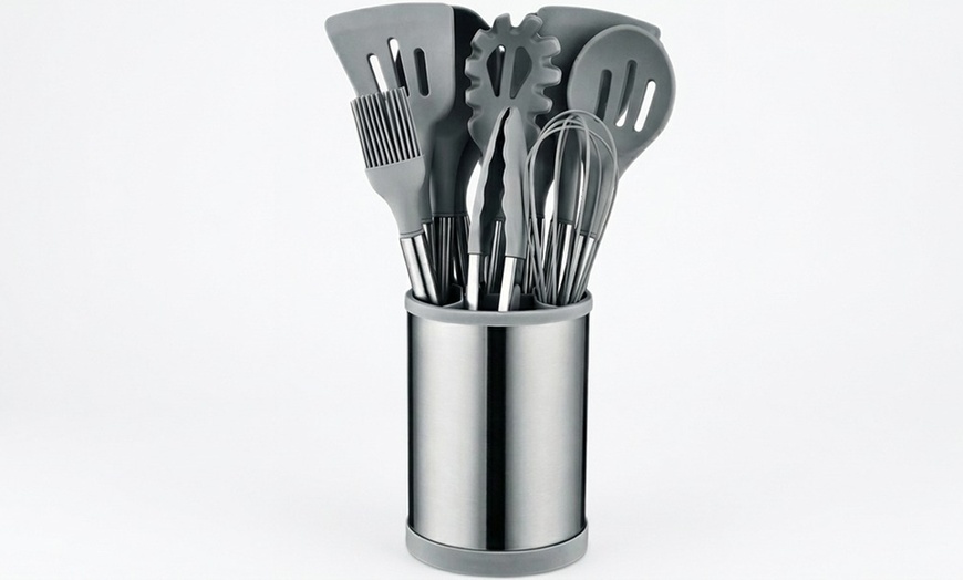 Image 13: Set d'ustensiles de cuisine en silicone 12 pièces avec support