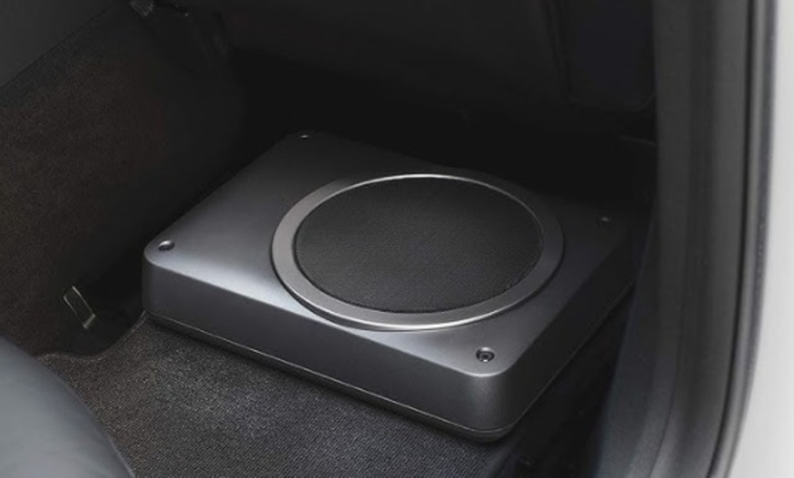 Image 2: Slim Under-Seat Amplified Car Subwoofer Sound System