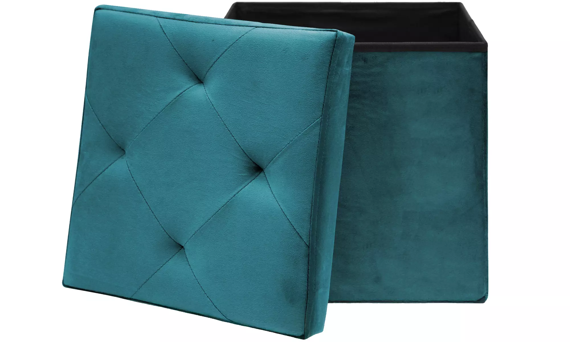 Pouf carré en velours Milo