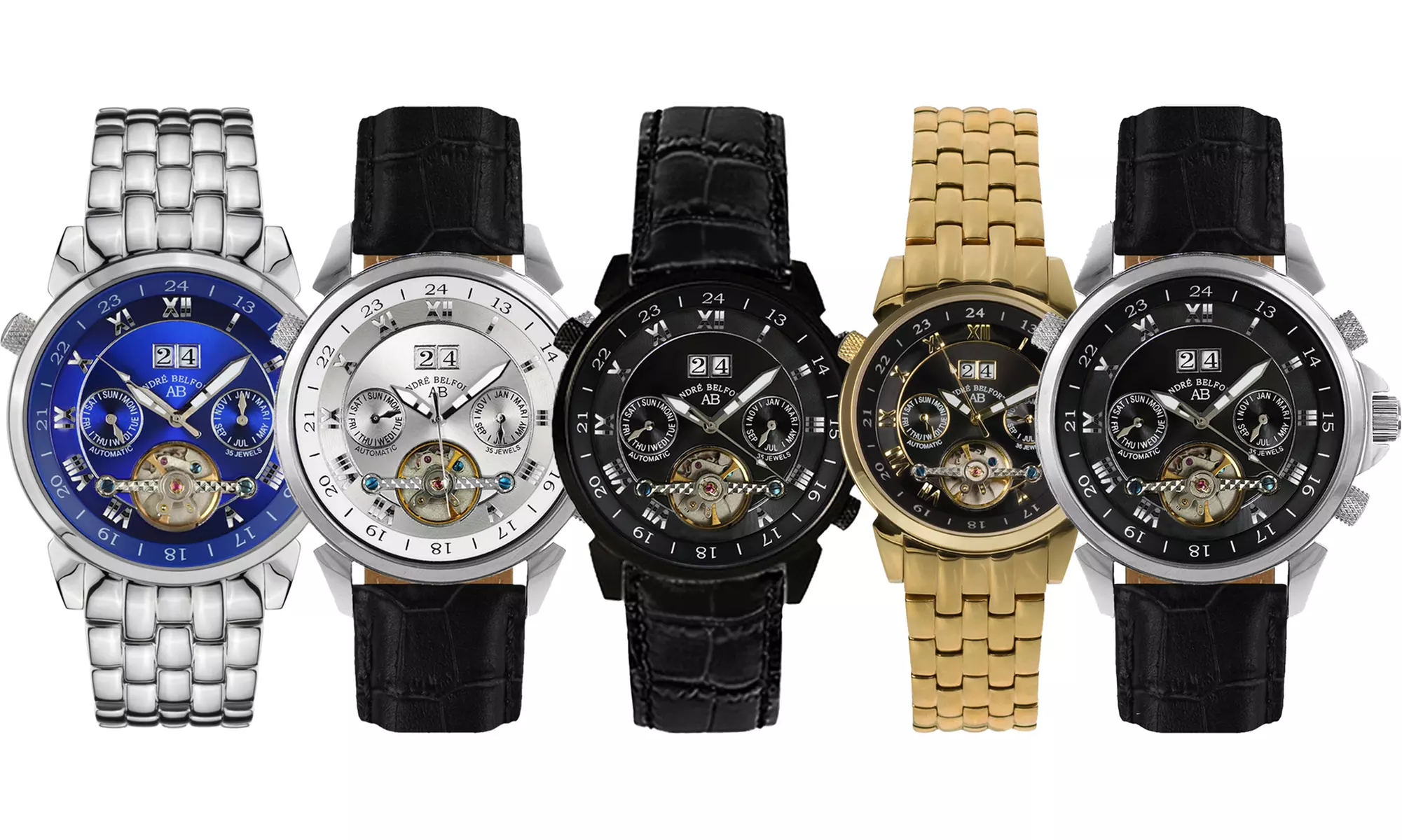 Orologi automatici da uomo della marca svizzera André Belfort, con vetro in zaffiro resistente ai graffi - Primary Image