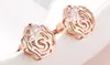 Sterling Silver Caged Rose Stud Earrings with Floating crystals from Swarovski
