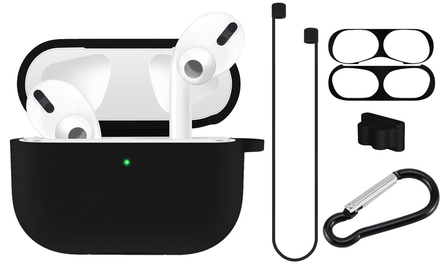 Image 6: 5 in 1 Apple AirPods Pro Soft Silicone Full Protective Shockproof Case Cover