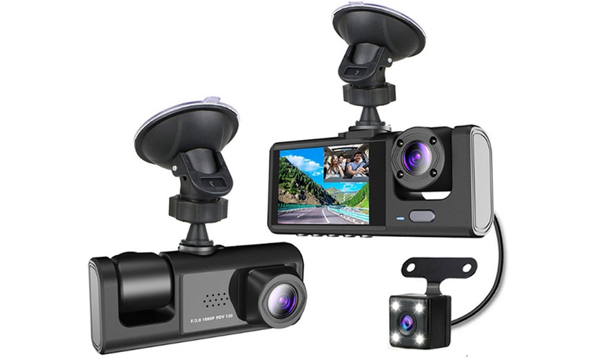 Image 3: 3-Kanal-Dashcam mit Front- und Rückkamera inkl. Speicherkarte 32 GB
