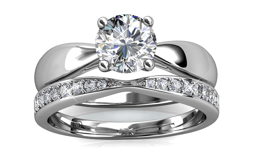 Image 16: Bague double Prestige avec cristaux autrichiens