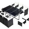 Image 6: 10 Seater Outsunny Rattan-Effect Patio Dining Set with Glass-Top Table