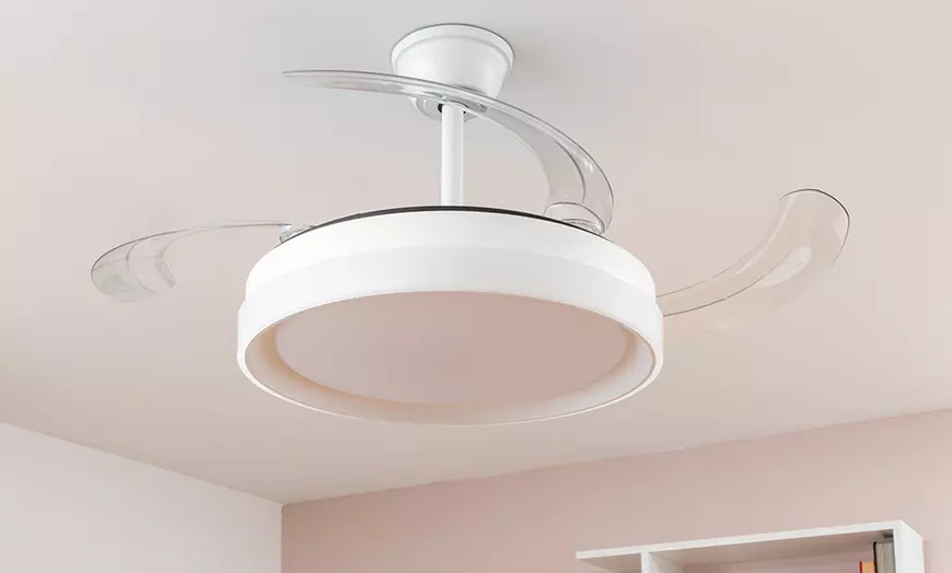 Image 3: Ventilateur de plafond LED avec 4 pales rétractables