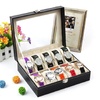 Image 1: PU Leather Watch Cushion Display Glass Top Organizer Box(6,10,12,20,24 Slots)