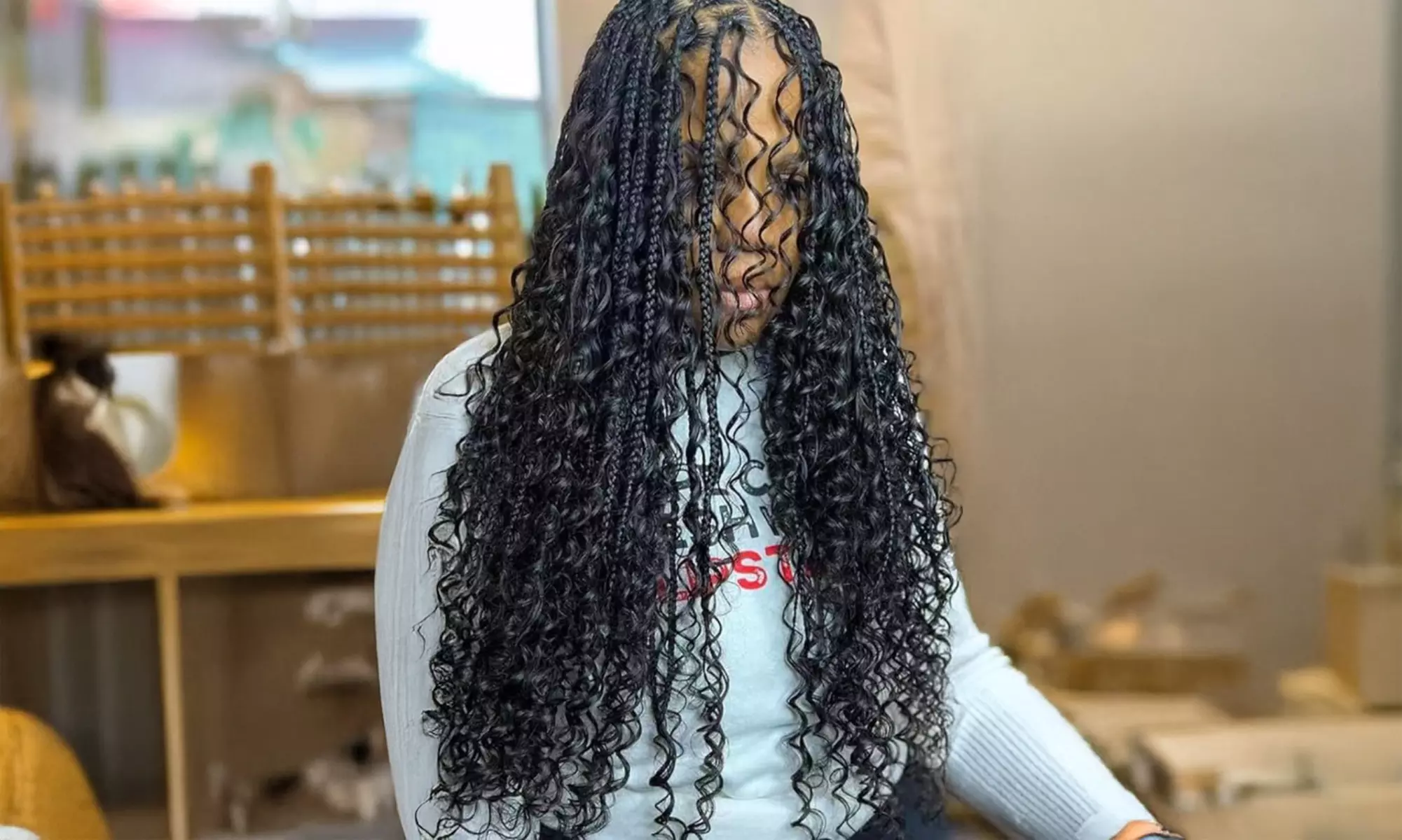 Kinky Twist Braids with Extensions - Shoulder Length