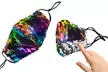 6 Pack : Reversible Sequined Cotton Fashion Face Masks With Adjustable Ear Loops - Second Medium