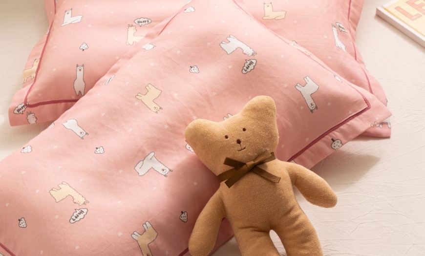 Image 52: Breathable Pure Cotton Kids Pillowcase Pair