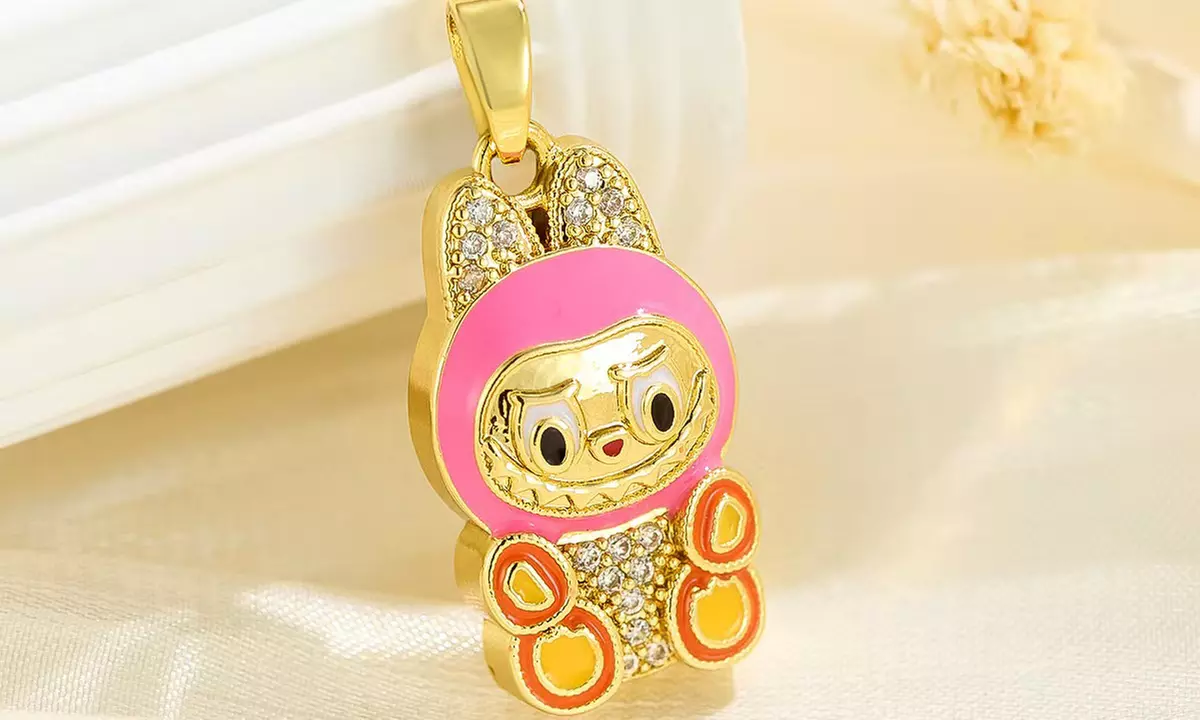 Stanley - BTS x Labubu Gold Enamel Pendant Necklace