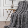 Image 3: Luxury Faux Fur Bubble Blanket Throw