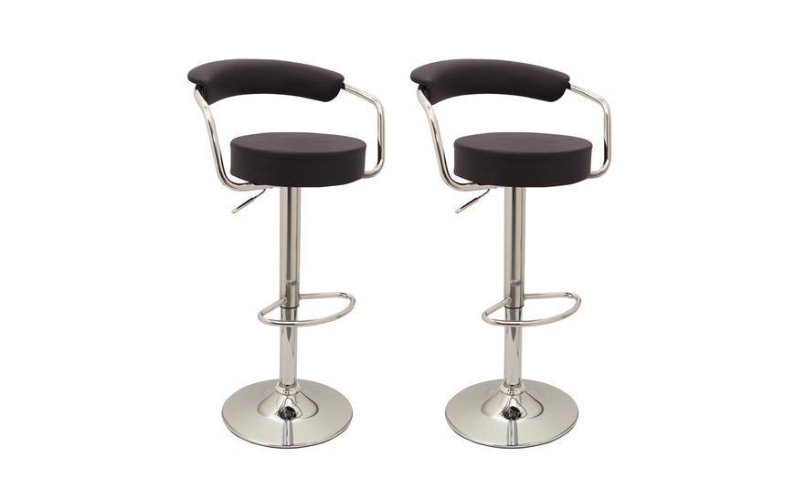 Image 4: Two Faux Leather Bar Stools