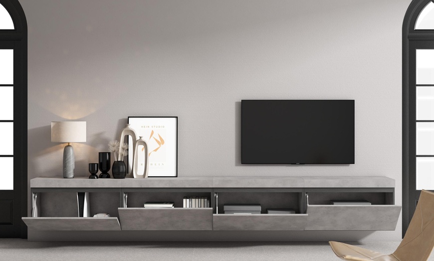 Image 23: Mueble TV '' Cozy'' con Chimenea Eléctrica XXL opcional y almacenaje