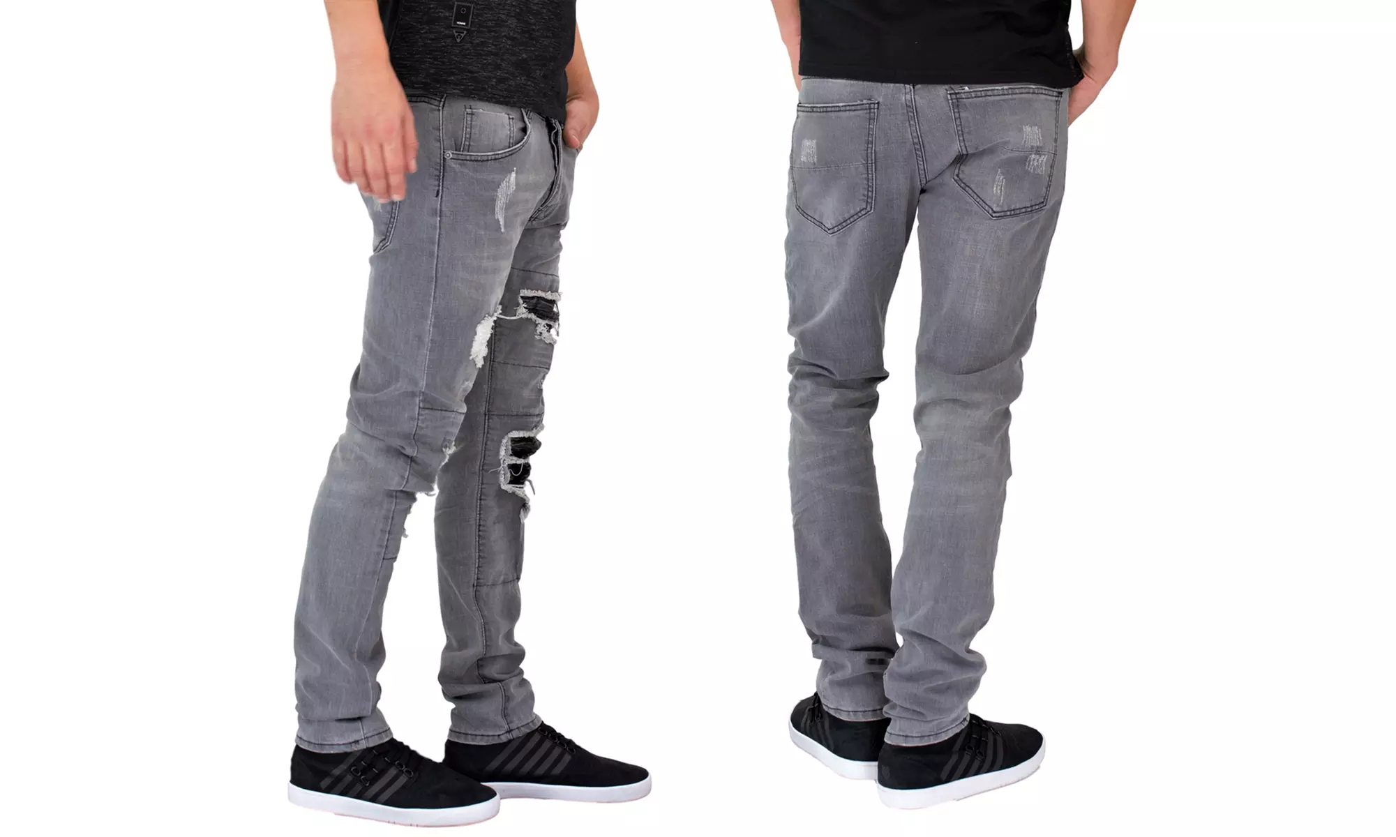 Men's Ripped Skinny Fit Jeans. Multiple Options Available - Second Medium