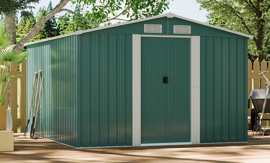 Image 16: Large Metal Garden Tool Storage Shed in 6 Styles