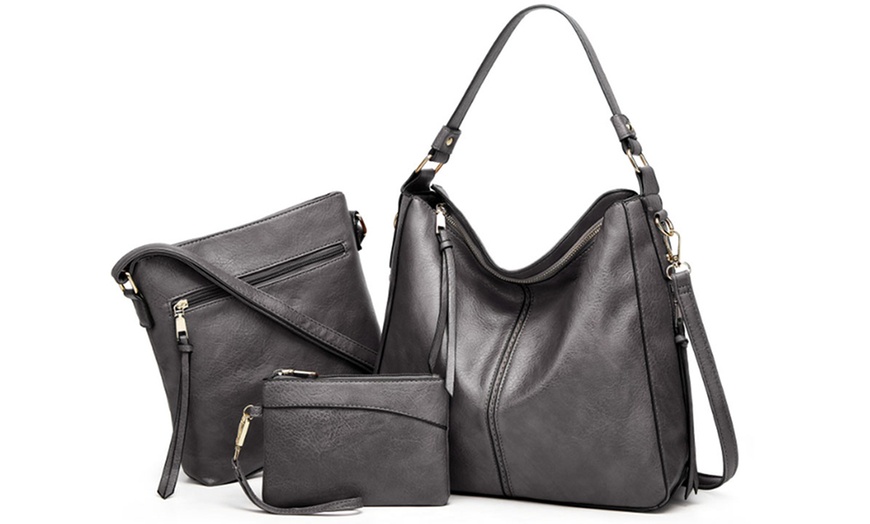 Image 9: Handtasche, Schultertasche und Geldbörse in Leder-Optik für Damen