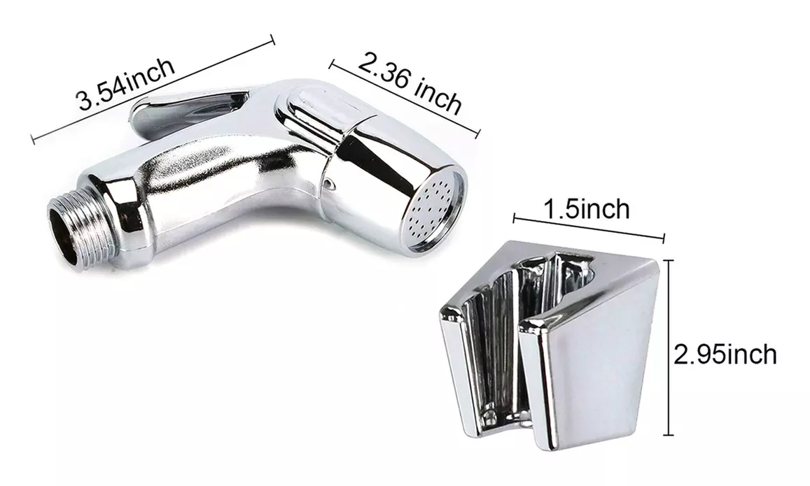 Bidet Sprayer Shattaf Toilet Hose Kit Stainless Brass 7/8 1/2 T-Adapter