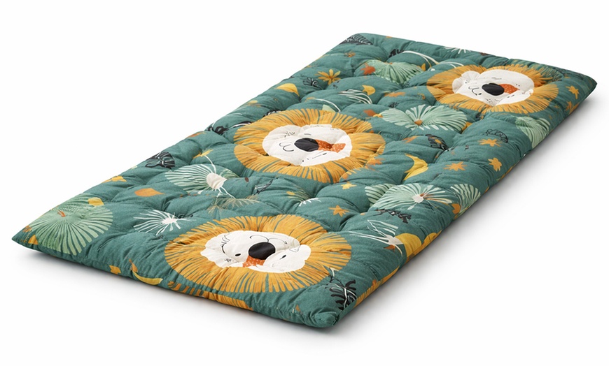 Image 4: Kids' Cotton Floor Rug and Mattress Set