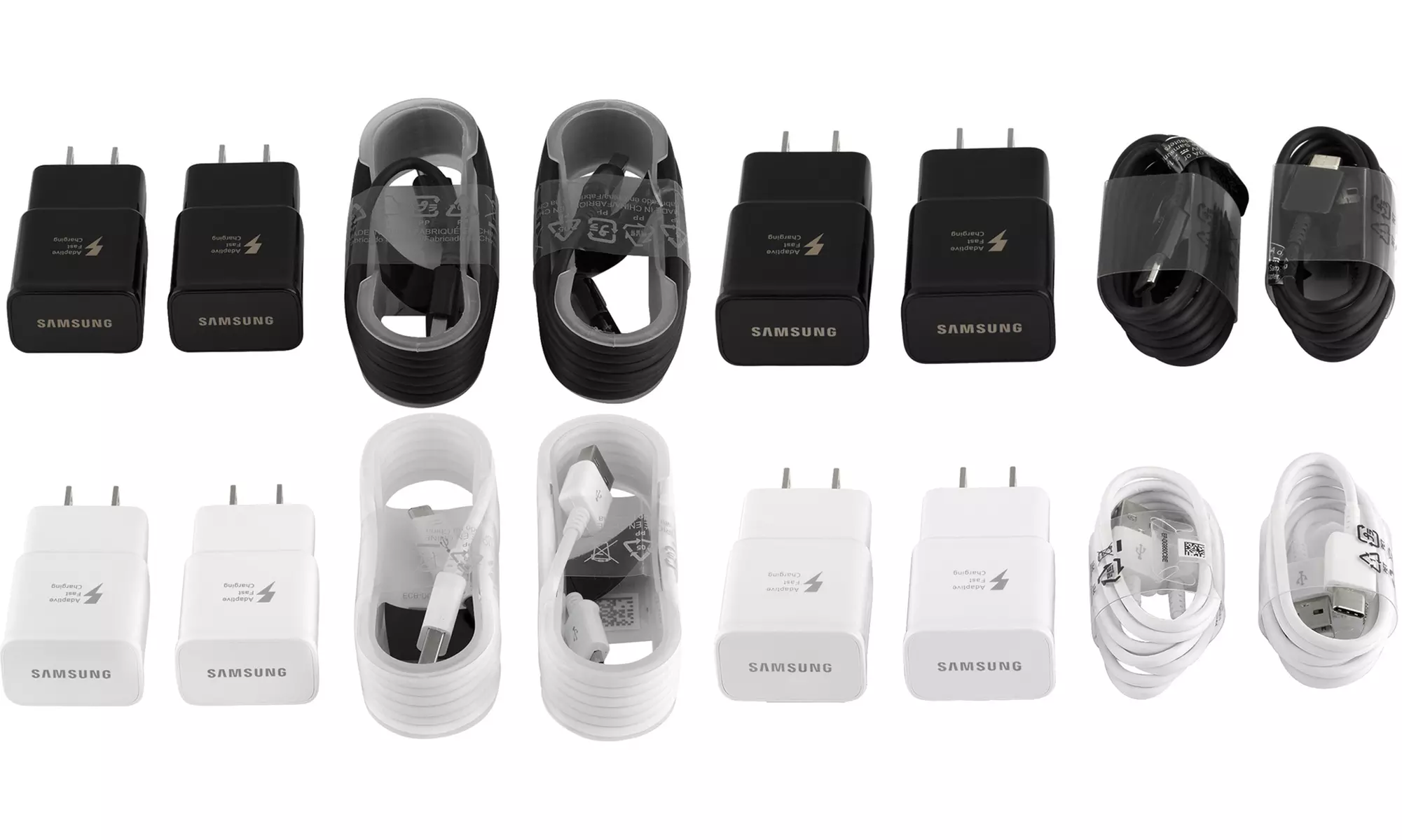 Samsung Fast Adaptive Charger 2Pack with 2 Micro OR Type C Cables