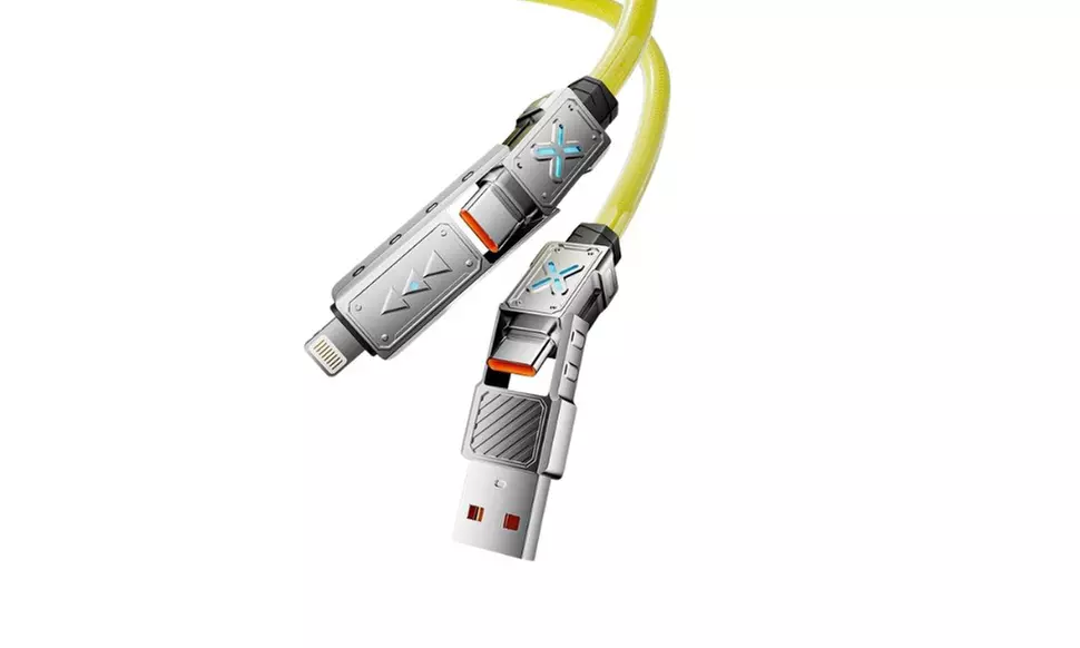 4-in-1240W Fast Charging Charging Cable with USB A Type C for iPhone iPad