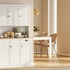 Image 1: HomCom Freestanding Kitchen Storage Cabinets