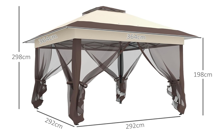 Image 6: Outsunny 3.6 x 3.6 m Pop-up Gazebo with Netting