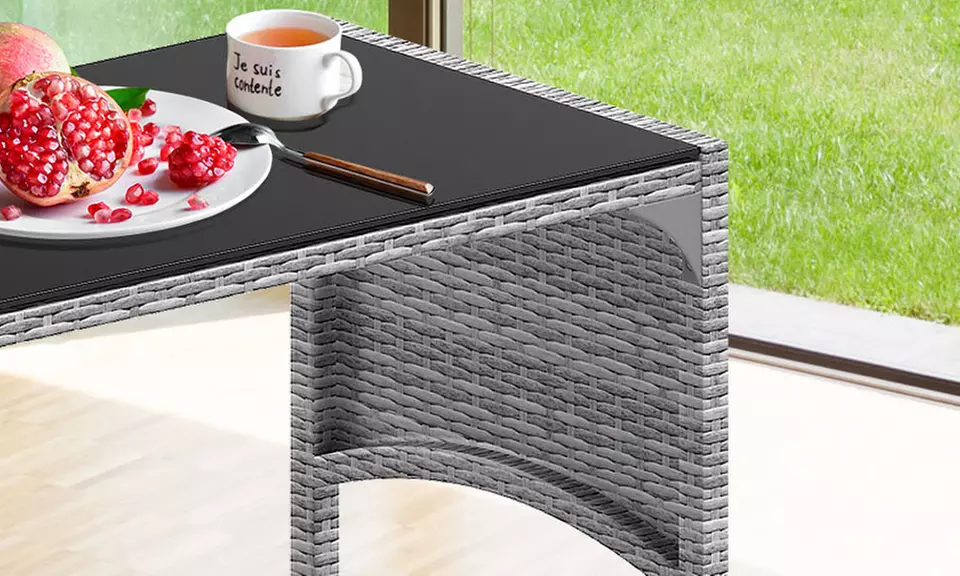 Three Piece Outdoor Furniture Set With Table