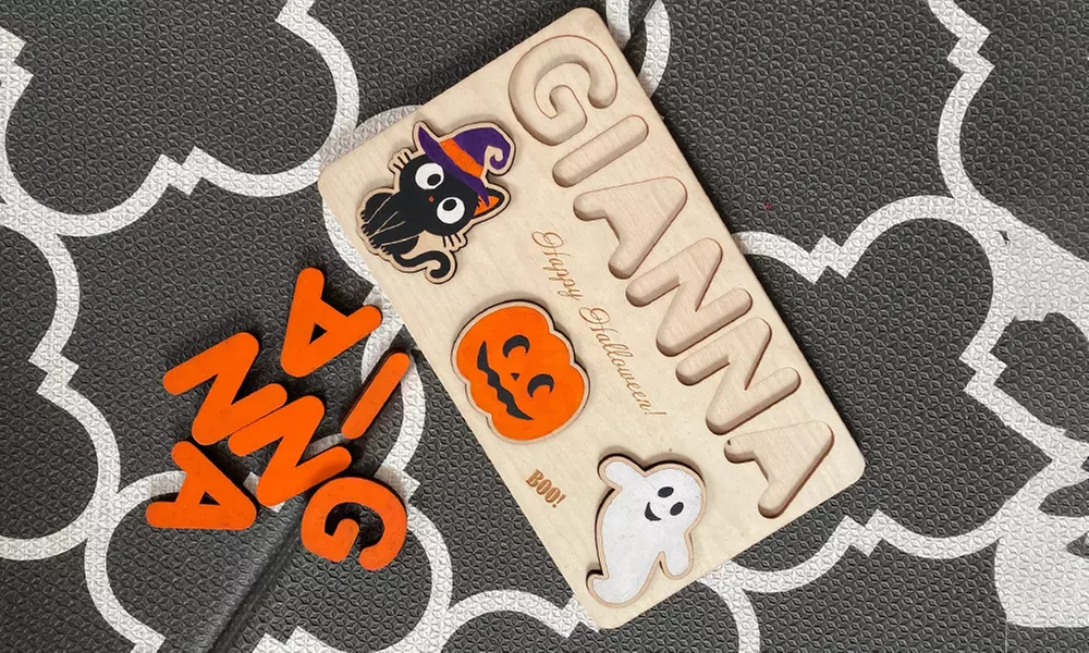 Personalisierbares Namens-Puzzle im Halloween-Design von Justyling (83% sparen) - Second Medium