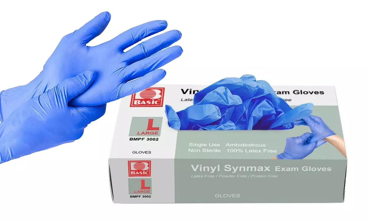Disposable Basic Vinyl  Powder Free Synmax Gloves - Primary Image