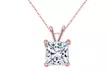 Paris Jewelry 18k Gold Plated Solitaire Moissanite Princess Pendant Necklace - Second Medium