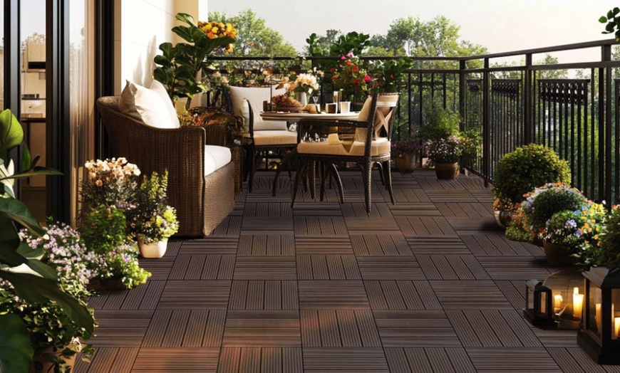 Image 12: Up to 50 Packs of Non-Slip Decking Tiles - Grey or Brown
