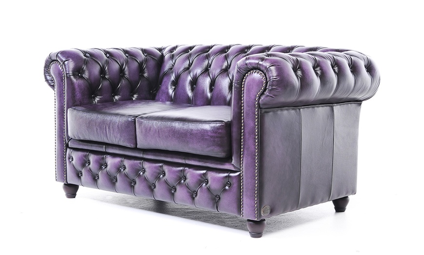 Image 24: Sofas Chesterfield en cuir authentiques 