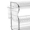 Image 2: Three-Tier Dish Drainer Rack Plate Draining Tray Board