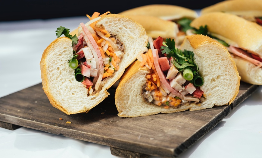 Image 4: Banh Mi, Iced Coffee and Spring Roll at Kings Cross Bakery