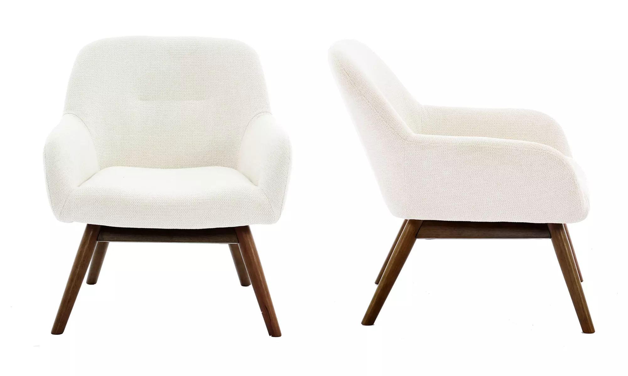 Poltrona scandinava con gambe in legno massello Doosense