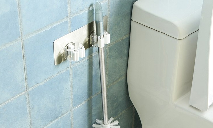 Image 4: Wall-Mounted Double Mop Holder