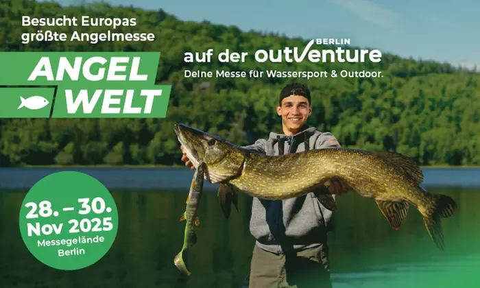 Tageskarte für die ANGELWELT 2025 – Europas größte Angelmesse auf der OutVenture Berlin vom 28.11.-30.11.25 - Primary Image