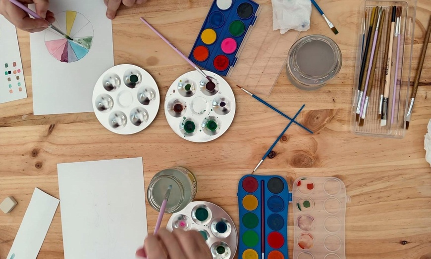 Image 3: Taller de acuarela (nivel inicial) con picoteo para 1 o 2 personas 