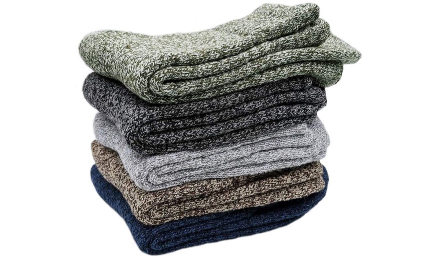 Image 8: 5 Pack Winter Warm Knit Socks