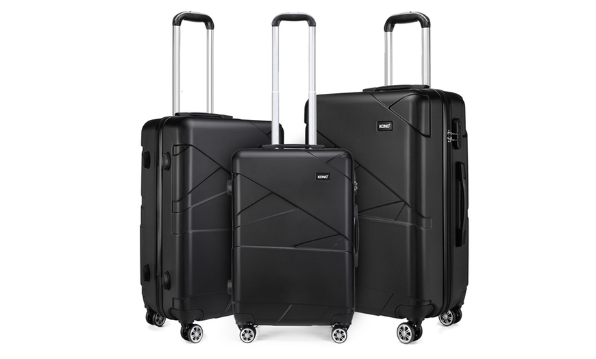 Image 2: One or Three Kono Hard-Shell Black Suitcases