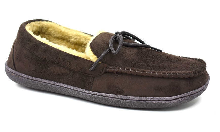 Image 14: Men's Fleece-Lined Slippers