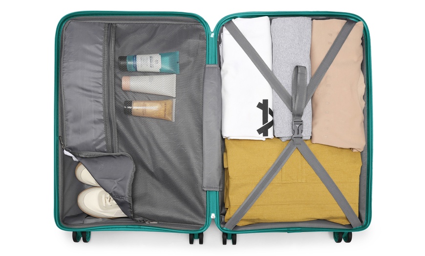 Image 20: KONO 20-inch Colourful PP Hard Shell Suitcase Hand Luggage with Lock